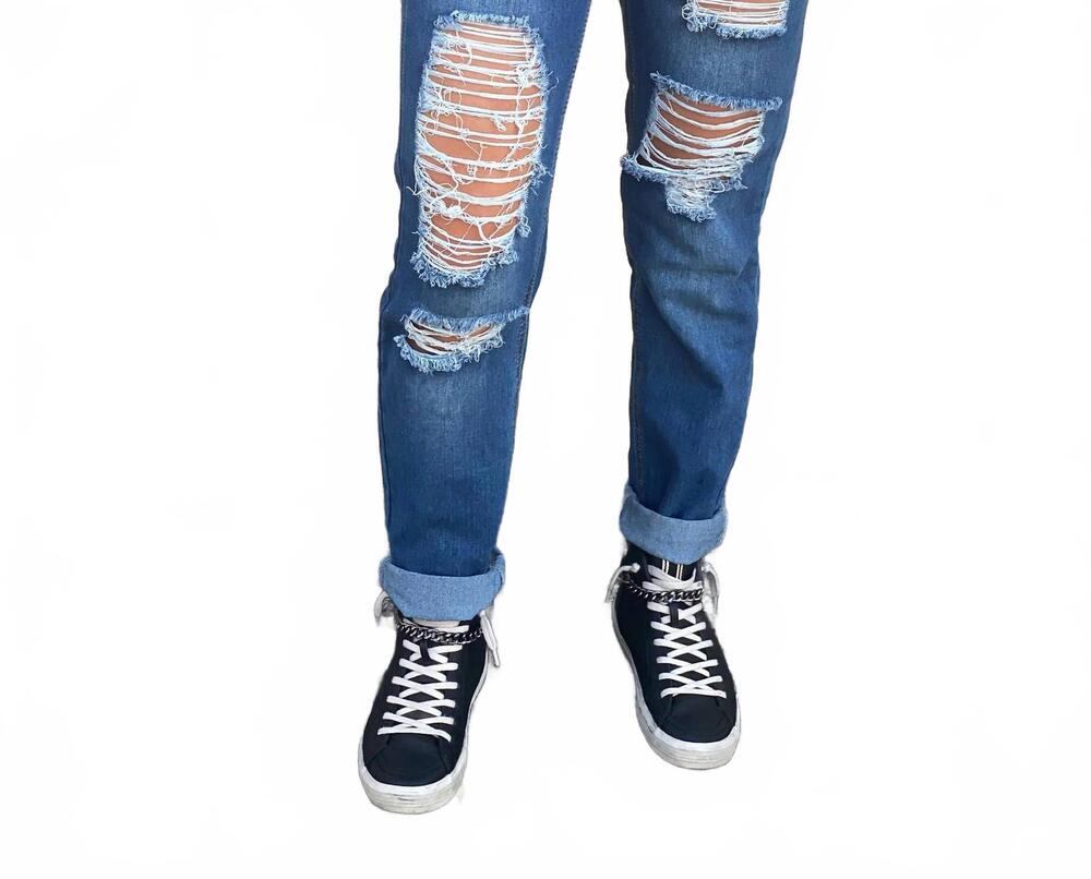 NEW IRIS elizabeth distressed jeans in blue